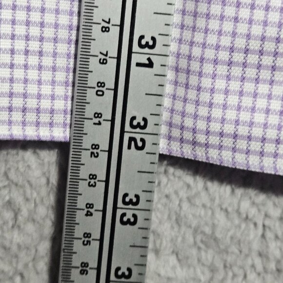 Mens Charles Tyrwhitt Purple Checkered Button-Up Dress Shirt Extra Slim Fit - Picture 6 of 12